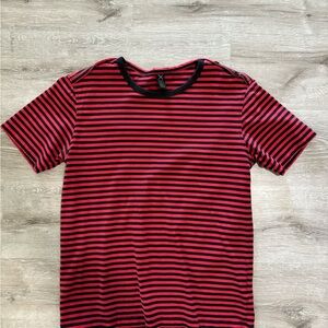 Red and Black Striped T-Shirt